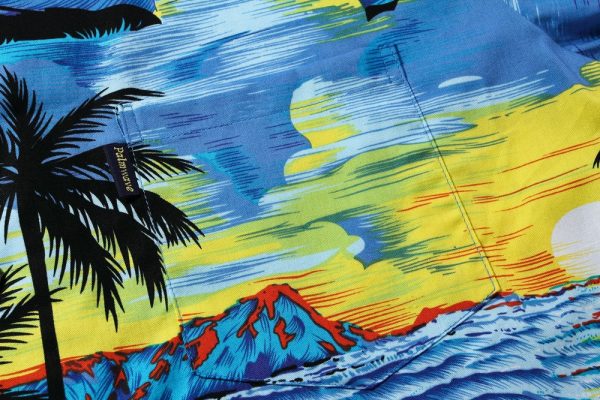 Men's Hawaiian Shirt - Polyester Blue Sunset Aloha Print Shirt - Image 4
