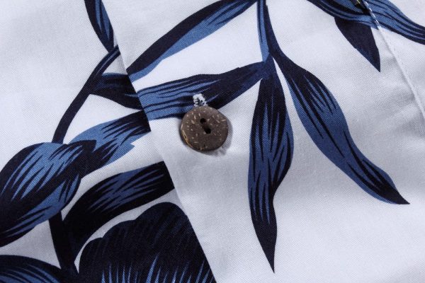 Men's Hawaiian Shirt - Polyester Navy Floral Aloha Print Shirt - Image 5