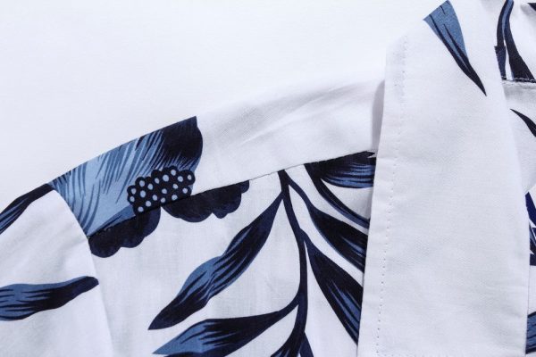 Men's Hawaiian Shirt - Polyester Navy Floral Aloha Print Shirt - Image 6