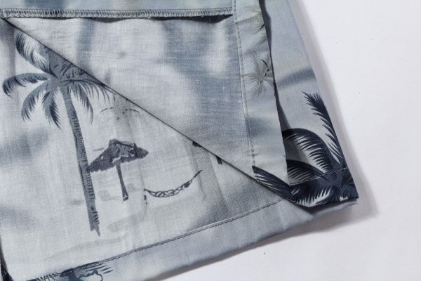 Men's Hawaiian Shirt - Polyester Gray Sunset Aloha Print Shirt - Image 6