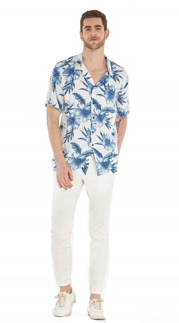 Men's Hawaiian Shirt - Polyester Day Dream Bloom Aloha Print Shirt - Image 6