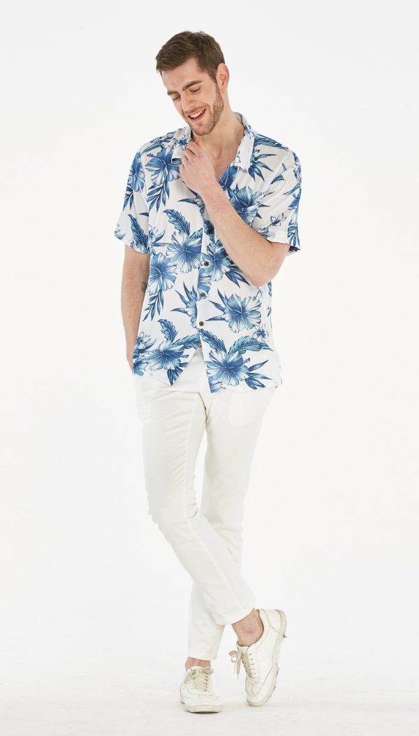 Men's Hawaiian Shirt - Polyester Day Dream Bloom Aloha Print Shirt - Image 2