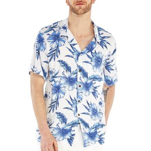 Men's Hawaiian Shirt - Polyester Day Dream Bloom Aloha Print Shirt