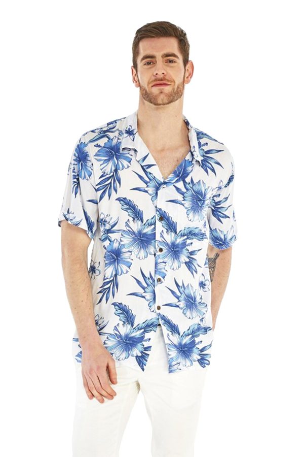 Men's Hawaiian Shirt - Polyester Day Dream Bloom Aloha Print Shirt