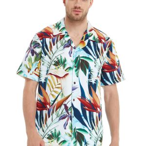 Men's Hawaiian Shirt - Polyester Lost in Paradise Aloha Print Shirt