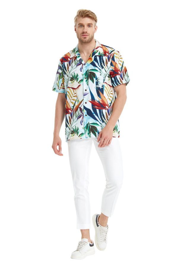 Men's Hawaiian Shirt - Polyester Lost in Paradise Aloha Print Shirt - Image 3
