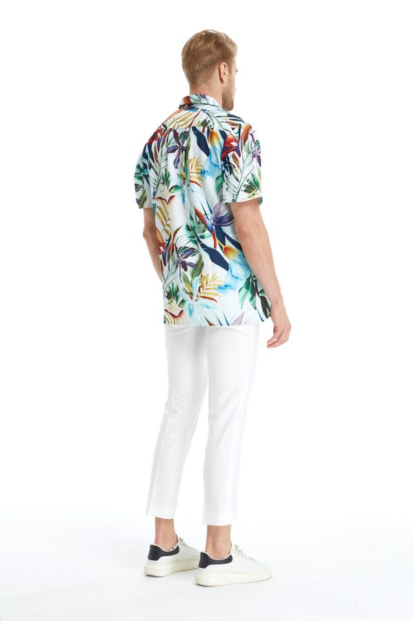 Men's Hawaiian Shirt - Polyester Lost in Paradise Aloha Print Shirt - Image 4