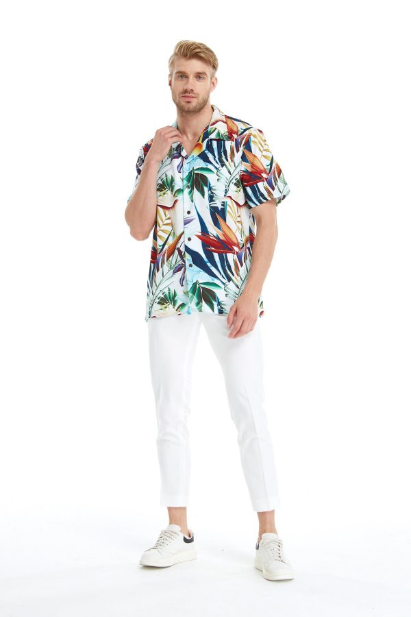 Men's Hawaiian Shirt - Polyester Lost in Paradise Aloha Print Shirt - Image 5