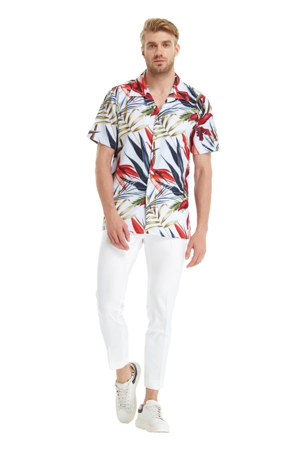 Men's Hawaiian Shirt - Polyester Garden at Dawn Aloha Print Shirt - Image 2
