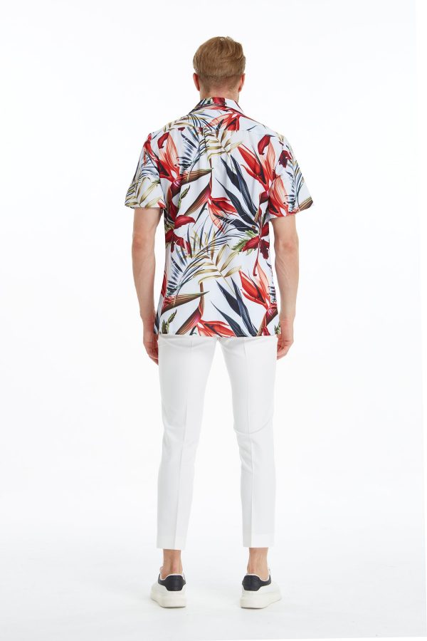 Men's Hawaiian Shirt - Polyester Garden at Dawn Aloha Print Shirt - Image 3