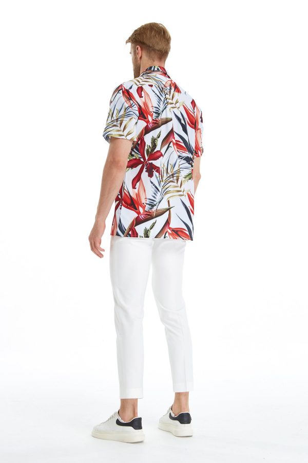 Men's Hawaiian Shirt - Polyester Garden at Dawn Aloha Print Shirt - Image 5