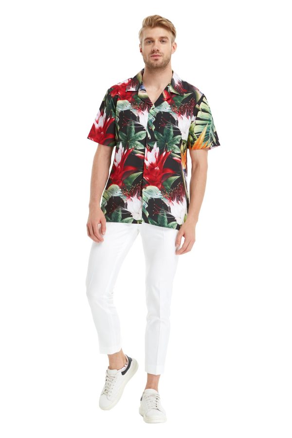 Men's Hawaiian Shirt - Polyester Tropical Twilight Aloha Print Shirt - Image 2