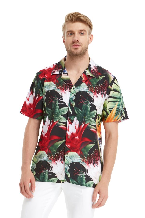 Men's Hawaiian Shirt - Polyester Tropical Twilight Aloha Print Shirt
