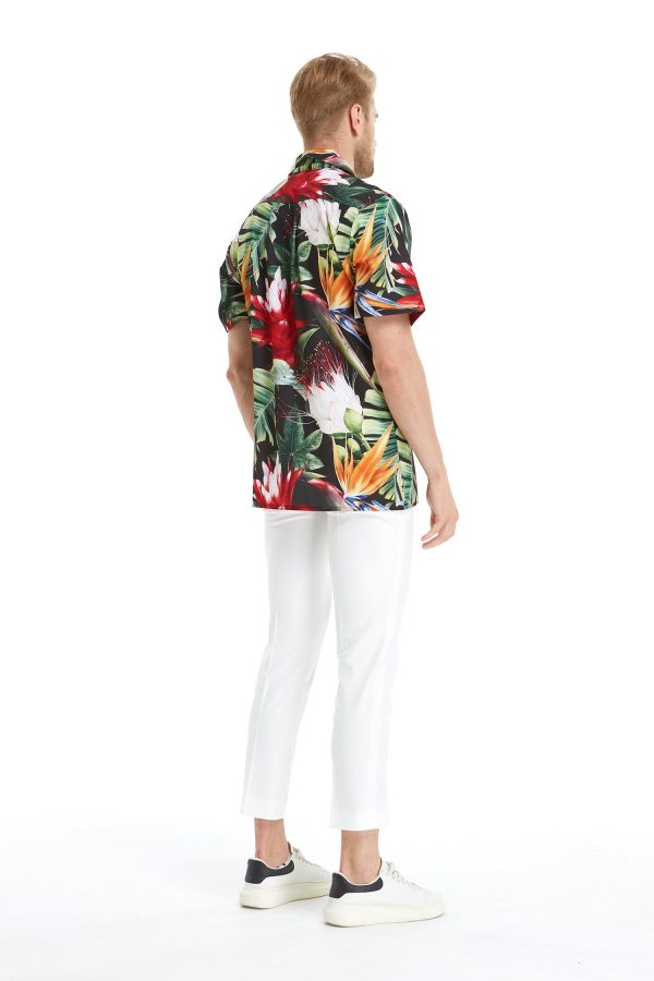 Men's Hawaiian Shirt - Polyester Tropical Twilight Aloha Print Shirt - Image 4