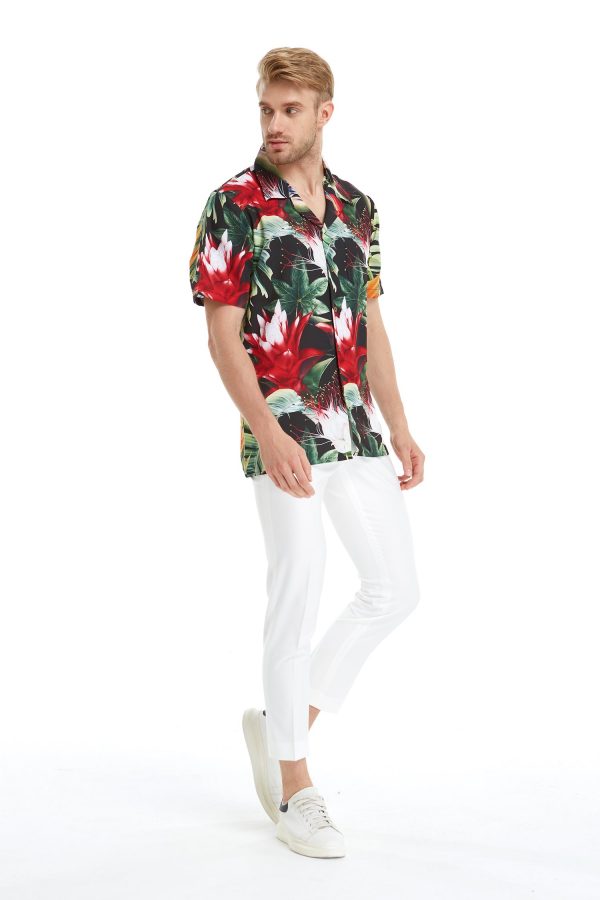 Men's Hawaiian Shirt - Polyester Tropical Twilight Aloha Print Shirt - Image 6