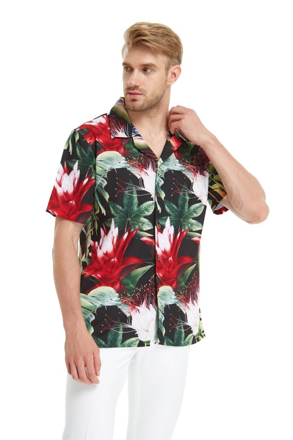 Men's Hawaiian Shirt - Polyester Tropical Twilight Aloha Print Shirt - Image 7