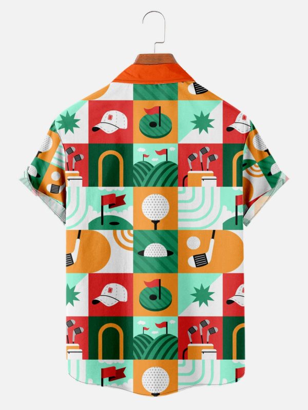 Men's Hawaiian Shirt - Golf Icon Print Polyester Casual Summer Shirt - Image 2