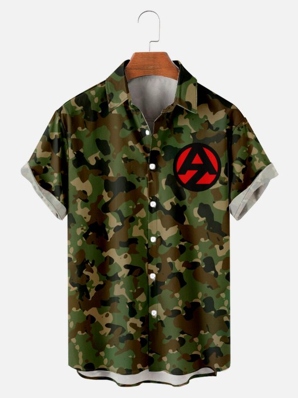 Men's Hawaiian Shirt - GI Joe Inspired Camo Print Polyester Summer Shirt