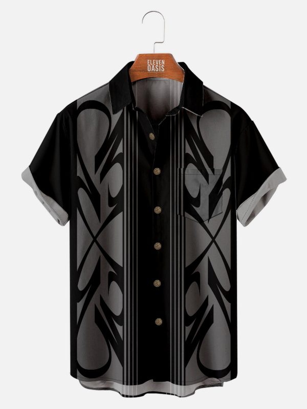 Men's Hawaiian Shirt - Pinstripe Hot Rod Everyday Style Summer Shirt