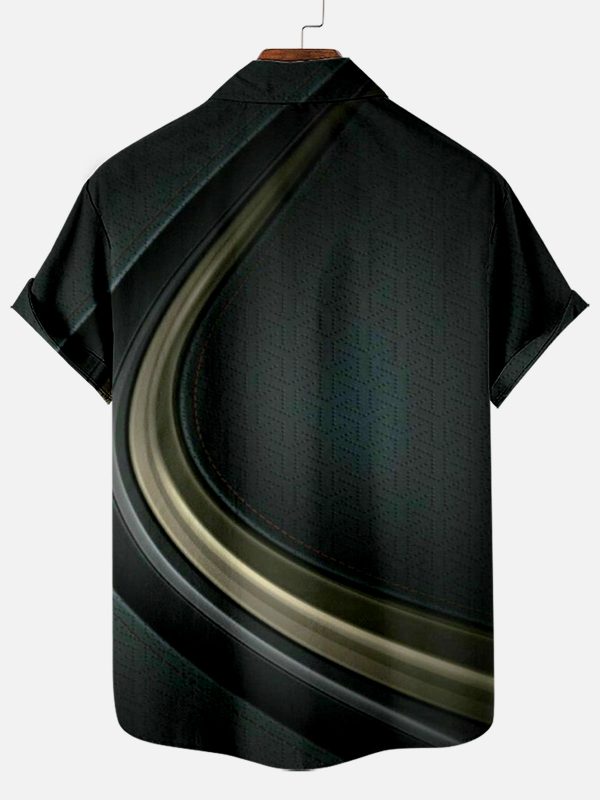 Men's Hawaiian Shirt - Cross Striped Pattern Casual Summer Stylish Shirt - Image 2