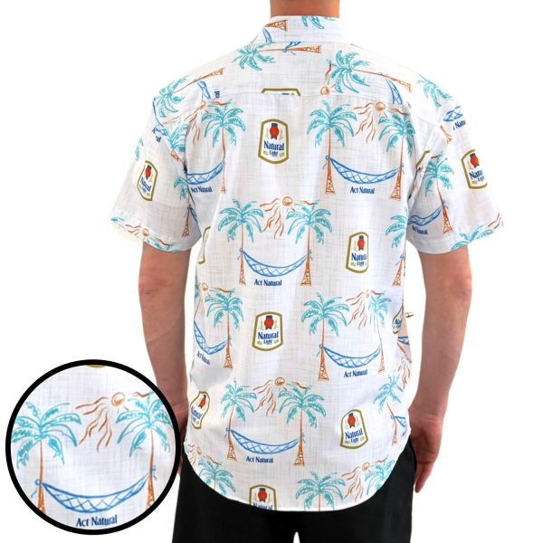 Men's Hawaiian Shirt - Island Life Natural Light Print Polyester Tropical Summer Shirt - Image 3