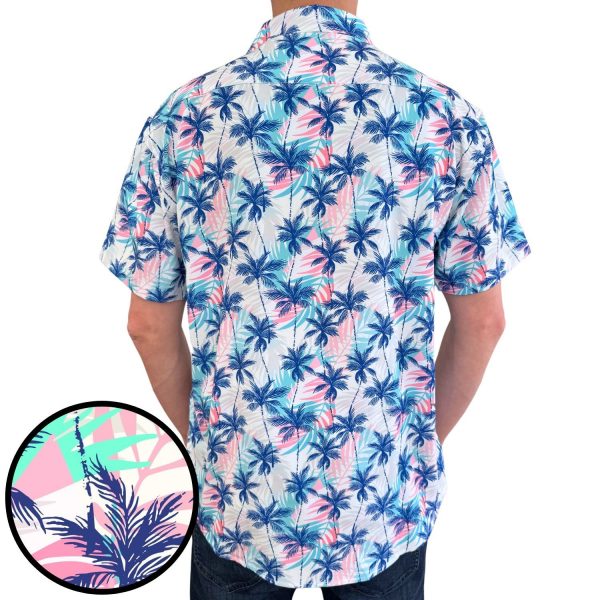 Men's Hawaiian Shirt - Breezy Palms Print Polyester Casual Summer Shirt - Image 4