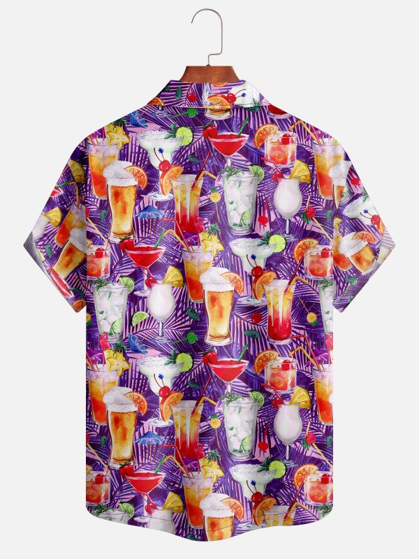Men's Hawaiian Shirt - Drink Drank Drunk Print Polyester Fun Summer Shirt - Image 2