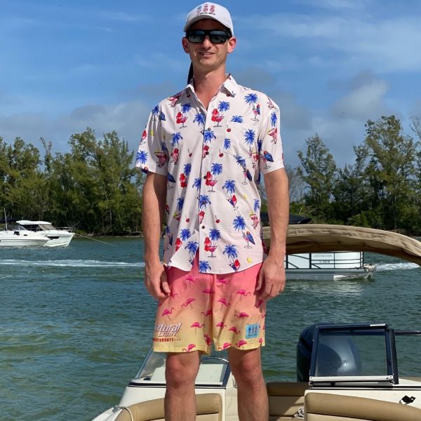 Men's Hawaiian Shirt - Drinks on Me Print Polyester Casual Summer Shirt
