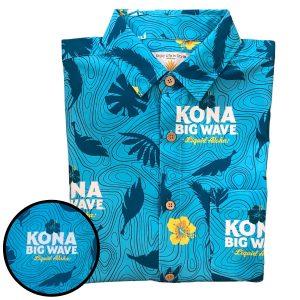 Men's Hawaiian Shirt - Kona Big Wave Print Polyester Tropical Summer Shirt