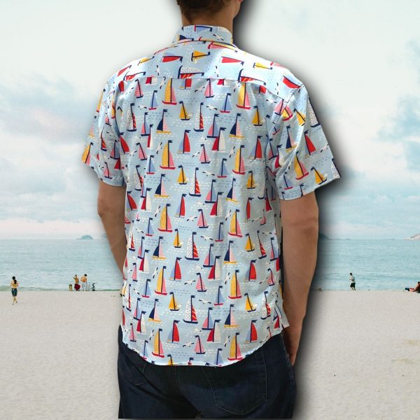 Men's Hawaiian Shirt - Sailin' Away Print Polyester Casual Summer Shirt - Image 3