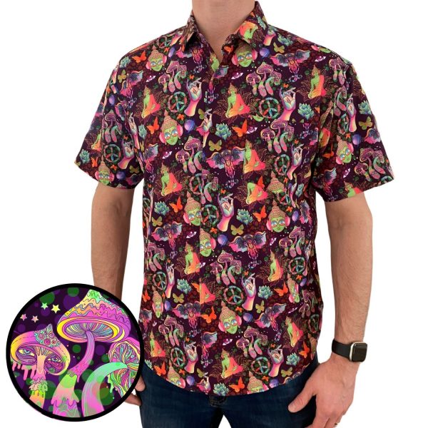 Men's Hawaiian Shirt - Shroomin' Print Polyester Casual Summer Shirt - Image 2
