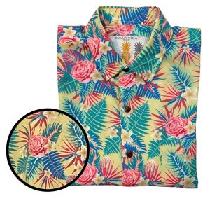Men's Hawaiian Shirt - Sunny Days Print Polyester Tropical Summer Shirt