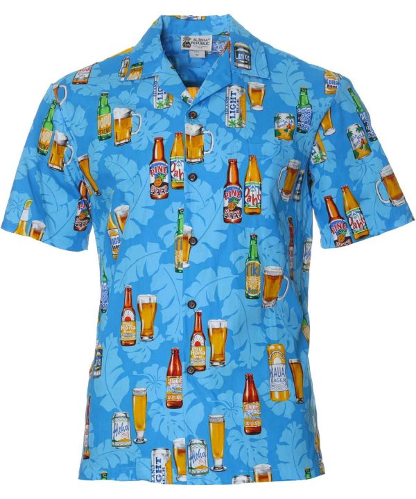 Men's Hawaiian Shirt - Aloha Beer Polyester Aloha Print Casual Shirt