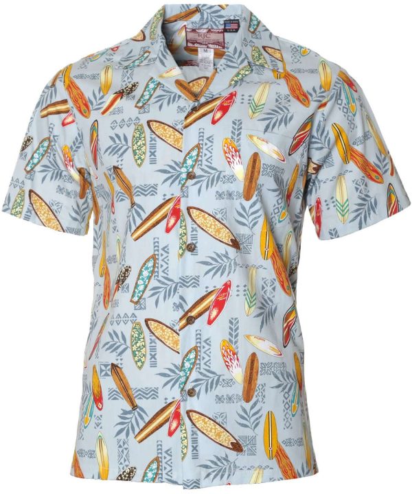 Men's Hawaiian Shirt - Aloha Surfboard Polyester Aloha Print Casual Shirt