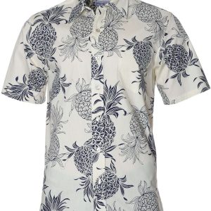 Men's Hawaiian Shirt - Pineapples Dress Aloha Polyester Print Casual Summer Shirt