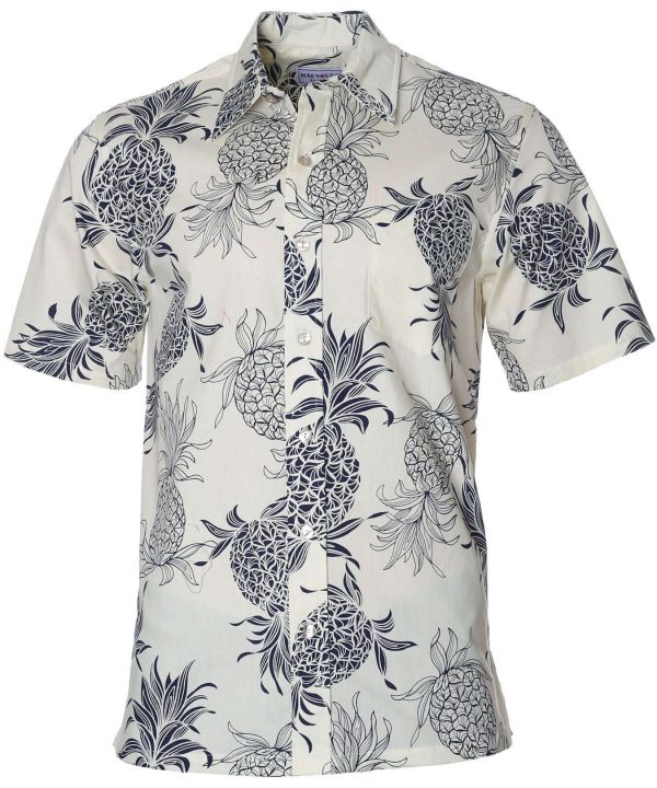 Men's Hawaiian Shirt - Pineapples Dress Aloha Polyester Print Casual Summer Shirt