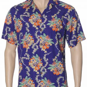 Men's Hawaiian Shirt - Kieli Rayon Polyester Aloha Leis Print Casual Shirt