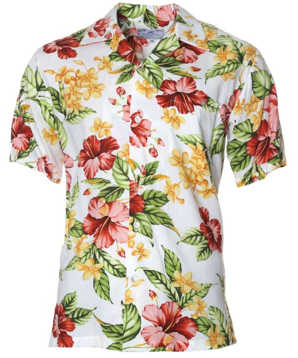 Men's Hawaiian Shirt - Kimo Polyester Tropical Aloha Print Casual Shirt