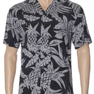 Men's Hawaiian Shirt - Lanai Pineapple Polyester Aloha Print Casual Shirt