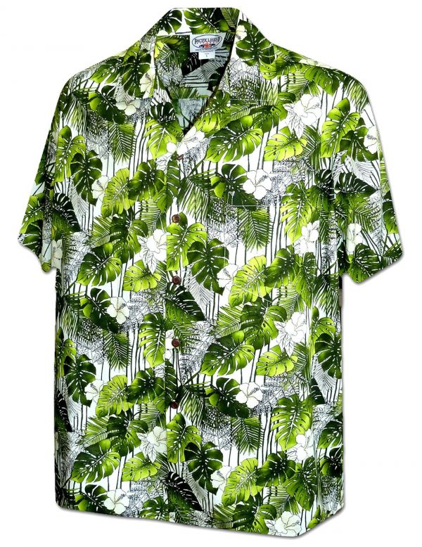 Men's Hawaiian Shirt - Polyester Palms Aloha Print Shirt