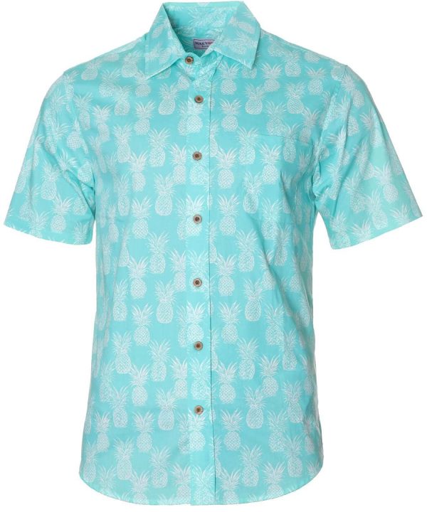Men's Hawaiian Shirt - Pineapples Dude Polyester Aloha Print Casual Summer Shirt
