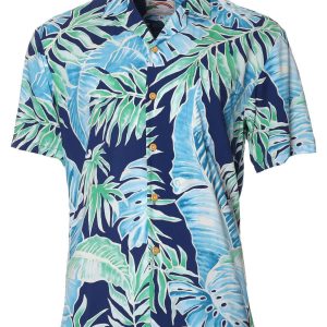Men's Hawaiian Shirt - Royal Palms Polyester Aloha Print Casual Shirt