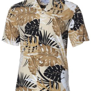 Men's Hawaiian Shirt - Tail Hem Style Resort Casual Aloha Print Polyester Shirt