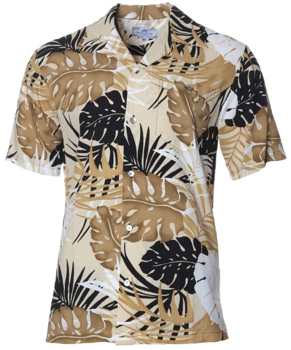 Men's Hawaiian Shirt - Tail Hem Style Resort Casual Aloha Print Polyester Shirt