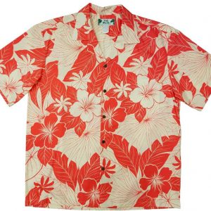 Men's Hawaiian Shirt - Lanai Coral Print Polyester Casual Summer Shirt