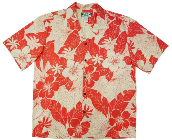 Men's Hawaiian Shirt - Lanai Coral Print Polyester Casual Summer Shirt