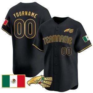 Black Gold-Black Mexico Gold Personalized Baseball Jersey