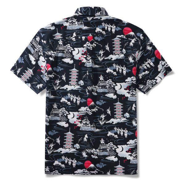Hawaiian Shirt for Men - Ninja Print White Button-Down Short Sleeve Aloha Shirt for Casual Beach, Travel and Vacation Wear - Image 2