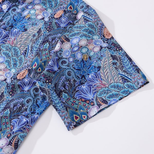 Hawaiian Shirt for Men with Floral Pattern - Short Sleeve Button-Down Aloha Shirt for Casual Beach and Travel Wear - Image 3