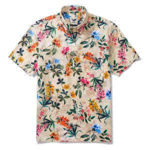 1930s Floral Hawaiian Shirt for Men - Short Sleeve Button-Down Aloha Shirt for Casual Beach, Travel and Vacation Wear